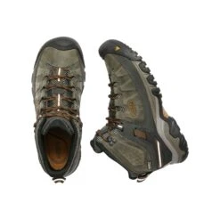 Keen Men's Targhee III Leather Mid Waterproof Hiking Boots - Black Olive/Golden Brown - Regular (D) -Cheap Outmove Shoes Store 1017787 PLD large