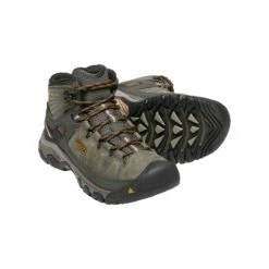 Keen Men's Targhee III Leather Mid Waterproof Hiking Boots - Black Olive/Golden Brown - Regular (D) -Cheap Outmove Shoes Store 1017787 PPS large