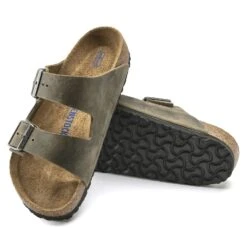 Birkenstock Arizona Soft Footbed Faded Khaki Oiled Nubuck Leather- Regular/Wide -Cheap Outmove Shoes Store 1019313 sole