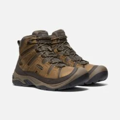 Keen Men's Circadia Mid WP Hiking Boot- Bison/Brindle- Wide (2E) -Cheap Outmove Shoes Store 1026841 PLA PDP