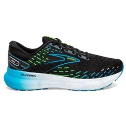 BROOKS Men's Glycerin 20 Running Shoe- Black/Hawaiian Ocean/Green - Regular (D)