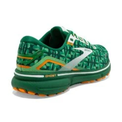 BROOKS Men's Ghost 15 Run Lucky Running Shoe- Green/White/Orange- Regular (D) -Cheap Outmove Shoes Store 110393 371 H Ghost 15