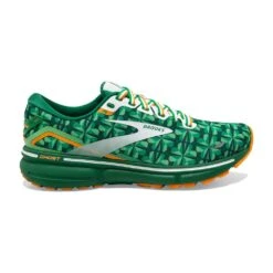 BROOKS Men's Ghost 15 Run Lucky Running Shoe- Green/White/Orange- Regular (D)