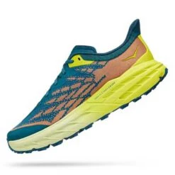 Hoka Men's Speedgoat 5 Trail Shoes - Blue Coral/Evening Primrose - Regular (D) -Cheap Outmove Shoes Store 1123157 BCEP 4