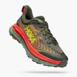 Hoka Men's Mafate Speed 4 Trail Shoe - Thyme/Fiesta- Regular (D) -Cheap Outmove Shoes Store 1129930 TFST 1
