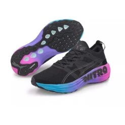 Men's Foreverrun Nitro Sunset Running Shoe - Puma Black/Luminous Blue/Electric Orchid- Regular (D) -Cheap Outmove Shoes Store 38000701 BlackBlue DET