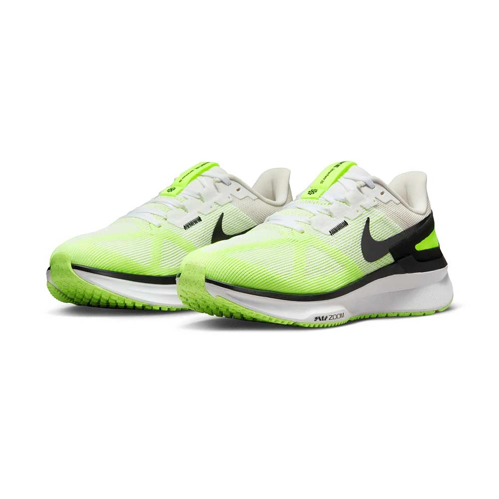 Men's Nike Air Zoom Structure 25 Running Shoe - White/Black-Volt-Phantom- Regular (D) 2 Men's Nike Air Zoom Structure 25 Running Shoe - White/Black-Volt-Phantom- Regular (D) - Image 2