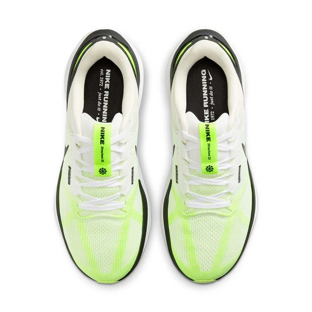 Men's Nike Air Zoom Structure 25 Running Shoe - White/Black-Volt-Phantom- Regular (D) 5 Men's Nike Air Zoom Structure 25 Running Shoe - White/Black-Volt-Phantom- Regular (D) - Image 5