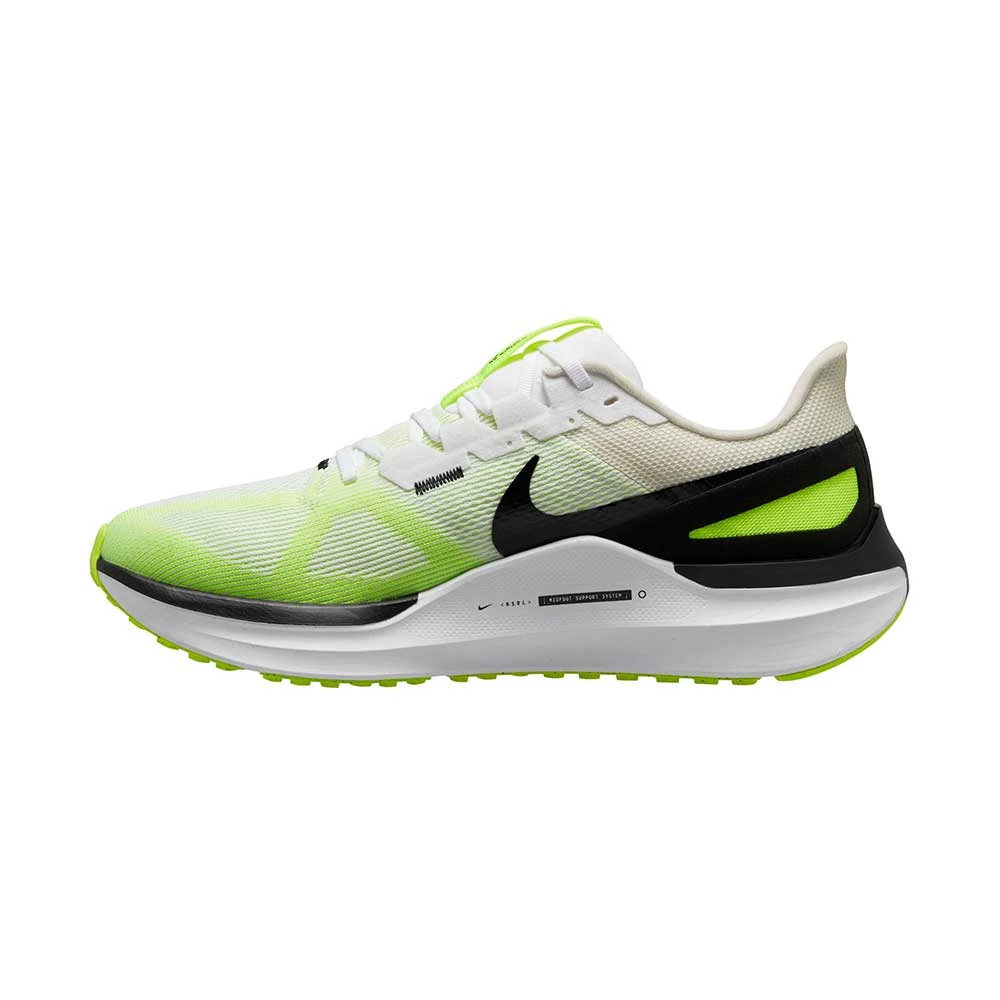 Men's Nike Air Zoom Structure 25 Running Shoe - White/Black-Volt-Phantom- Regular (D) 3 Men's Nike Air Zoom Structure 25 Running Shoe - White/Black-Volt-Phantom- Regular (D) - Image 3
