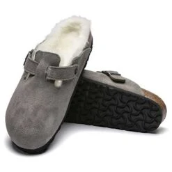 Birkenstock Boston Shearling - Stone - Regular/Wide -Cheap Outmove Shoes Store BostonShearling Stone 2