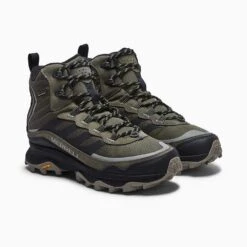 Merrell Men's Moab Speed Thermo Mid Waterproof Hiking Boot - Olive - Regular (D) -Cheap Outmove Shoes Store MRLM J066915 021621 S21 004 1