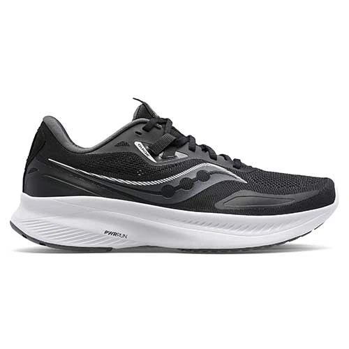Saucony Men's Guide 15 Running Shoe - Black/White - Wide (2E) 1 Saucony Men's Guide 15 Running Shoe - Black/White - Wide (2E)