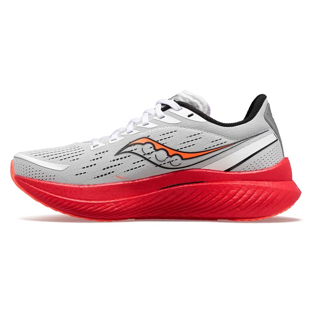 Saucony Men's Endorphin Speed 3 Running Shoe- White/Black/Vizi- Regular (D) 2 Saucony Men's Endorphin Speed 3 Running Shoe- White/Black/Vizi- Regular (D) - Image 2