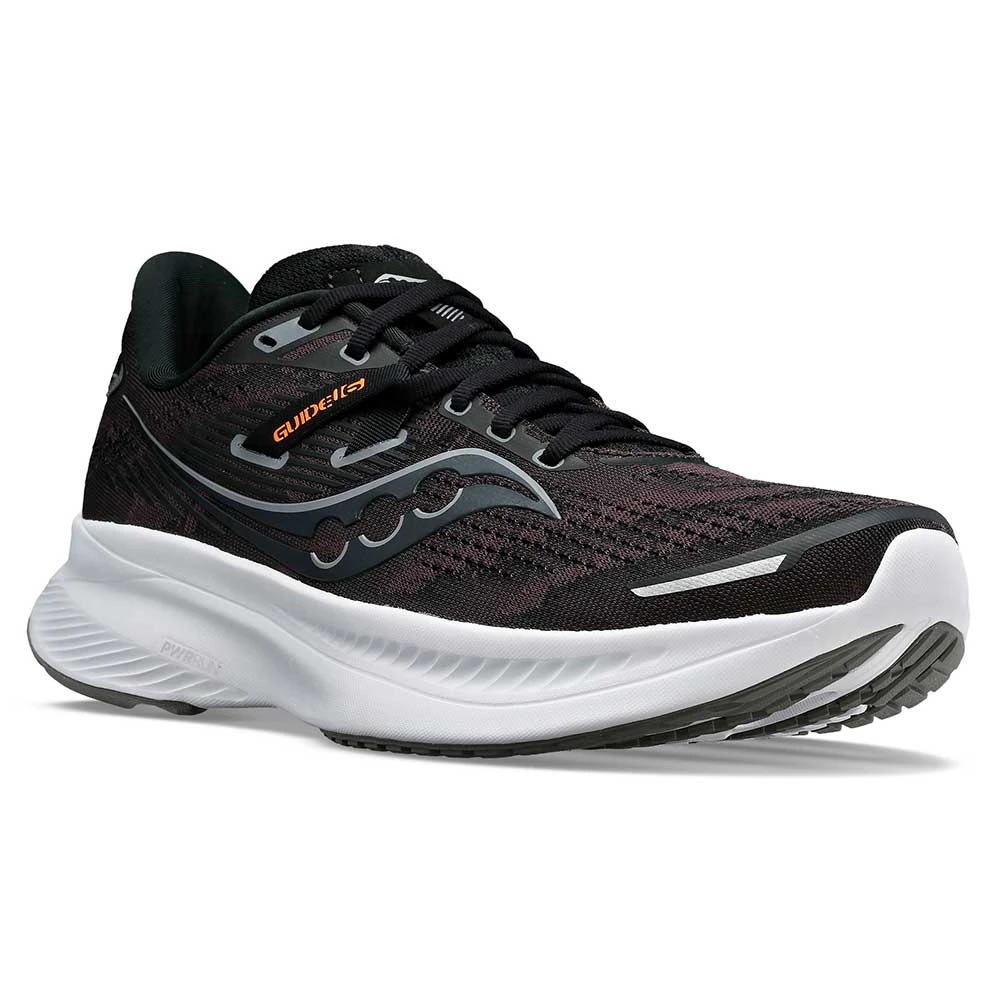 Saucony Men's Guide 16 Running Shoe- Black/White- Regular (D) 2 Saucony Men's Guide 16 Running Shoe- Black/White- Regular (D) - Image 2